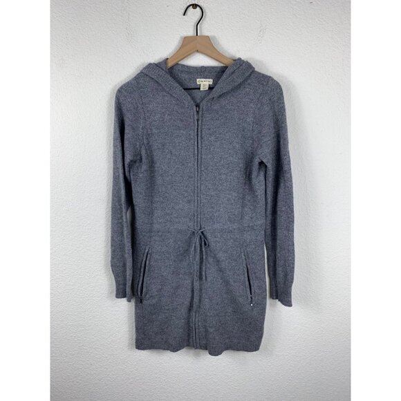 DAKINI Womens Wool Cashmere Gray Hooded Zip Up Sweater Size Small - Picture 3 of 9